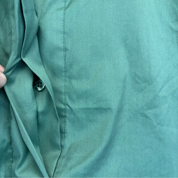 Chicos Shirt Dress w/ Pockets 3XL Women's Maxi Stretch Cotton Olive Green EUC - Picture 5 of 11